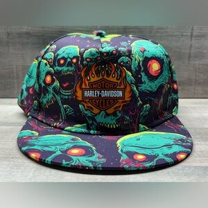 Harley Davidson Zombie AOP Snapback Hat (Brand New)